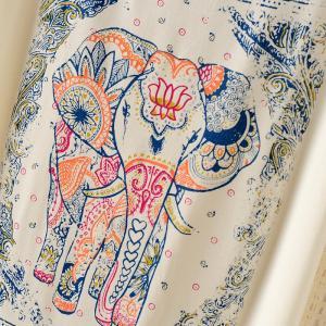 Vintage Lovely Elephant Print T-shirt White